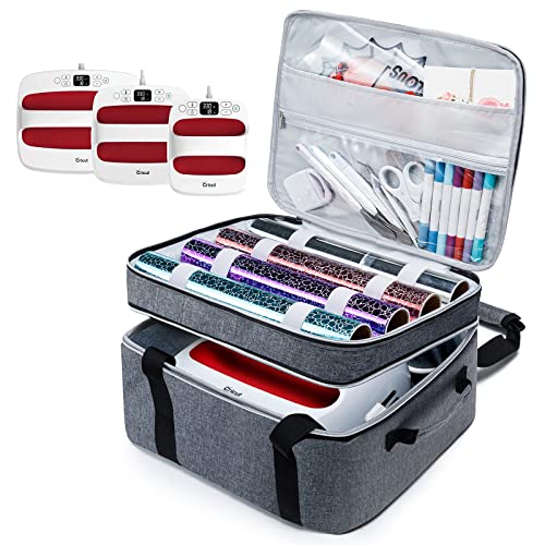 MYBAGZING Double-Layer Carrying Case for Cricut EasyPress 2 12x10 and 9"x9" Cricut Heat Press Machine, Htvront Heat Press, Cricut Heat Press 3 Bag - WoodArtSupply