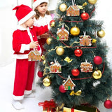 Pasimy 48 Pcs Christmas Crafts Kits for Kids Christmas Gingerbread House Crafts DIY Christmas Tree Ornament Kit Make Your Own Gingerbread House Craft Pasimy