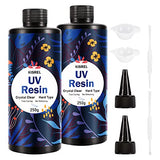KISREL UV Resin 500g - Upgraded Hard Type Crystal Clear Ultraviolet Curing UV Epoxy Resin for Craft Jewelry Making KISREL