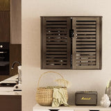 HITNET Walnut Wall-Mounted Medicine Cabinet with Bamboo Shelves - Stylish Bathroom Storage Organizer HITNET