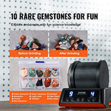 VEVOR Direct Drive Rock Tumbler Kit, 4-Speed/9-Day Timer, Professional Rock Polisher with Rough Gemstones/Grits/Jewelry Fastenings, Stone Polishing VEVOR