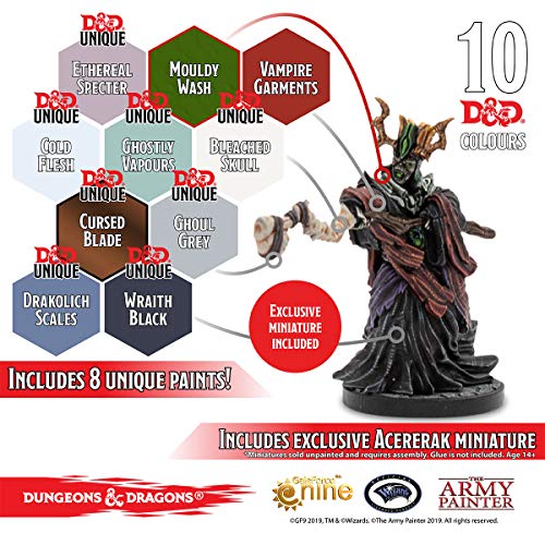 The Army Painter D&D: Undead Paint Set - Nolzur's Marvelous Pigments Miniature Painting Kit with Acererak Miniature The Army Painter