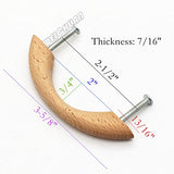 WEICHUAN 10PCS Unfinished Wood Pulls Handles - Kitchen Cabinets Furniture Dresser Wardrobe Cupboard Drawer Pulls Handles, 2.5" Hole Centers WEICHUAN