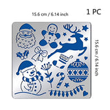 BENECREAT Christmas Theme Metal Stencil, Santa Claus/Snowman/Deer Stainless Steel Stencils Templates for Wood Burning, Pyrography and Engraving, BENECREAT