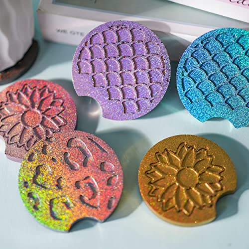 LET'S RESIN 0.08mm Holographic Glitter, Ultra Fine Glitter for Epoxy Resin/Resin Molds, Sparkle Saturated Color Glitter Powder for Nail Art, Slime, LET'S RESIN