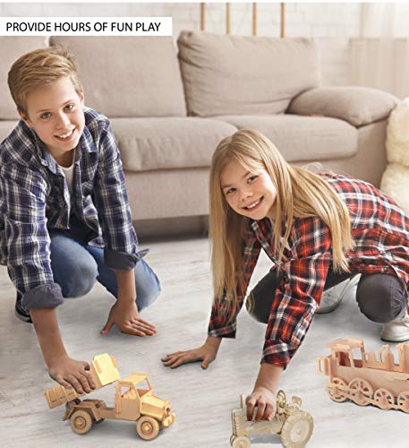 Puzzled 3D Puzzle Motorcycle Wood Craft Construction Model Kit, Fun & Educational DIY Wooden Toy Assemble Model Unfinished Crafting Hobby Puzzle to Puzzled