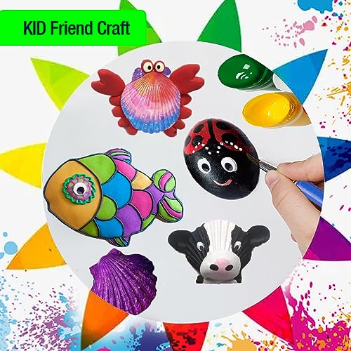 Lymoc Rock Painting Kit,Seashell Painting Kit,50 Pcs Arts and Crafts Activities Kits Gift for Kids Ages 6-12+, with 21 Paints Creative Art Toys for - WoodArtSupply