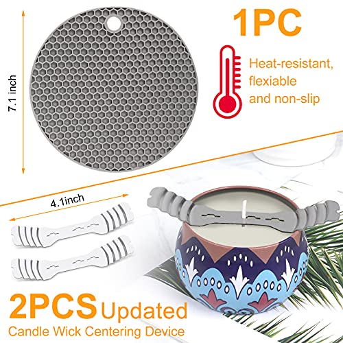 BBAXI Candle Making Pouring Pot, DIY Candle Making Kit Including 32oz/900ml Candle Making Pitcher, 2Pcs Candle Wicks Holder, 1Pc Trivet Mat and 1Pc BBAXI