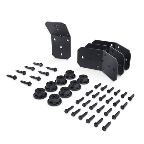 Ozco Building Products 51768 Ironwood 4-inch Flush Inside 45-degree Angle Bracket, (4 per Pack), Black Ozco Building Products
