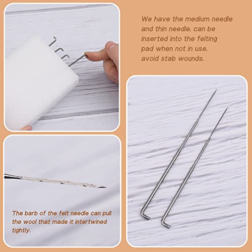 QMNNMA Needle Felting Kit, Animals Needle Felting Set, DIY Wool Felt Materials Set with Felting Tool and Instruction for Needle Felting Craft Project QMNNMA