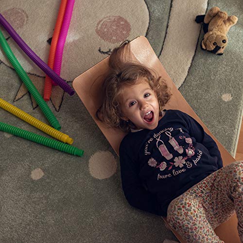 Montessori Wooden Wobble Board for Kids & Adults - 35" & 100% Natural Wood Balance Board, Toddler Balancing Toy, Unique Boys & Girls Open Ended Toys nutty toys