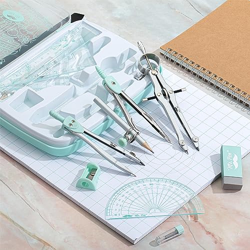 Mr. Pen- Geometry Set, 13 pcs, Compass for Geometry Compass, Geometry Kit Set with Shatterproof Storage Box, Math Compass, Geometry Set for School, Mr. Pen