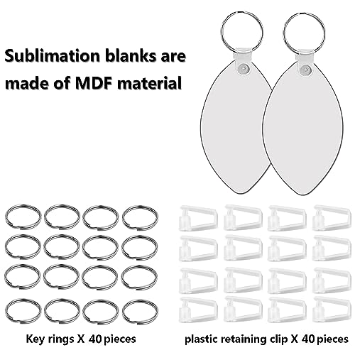 AiDiYGECO sublimation keychain blanks MDF Double Sided Heat Transfer Football sublimation keychains blanks bulk 40 pack (ball) AiDiYGECO