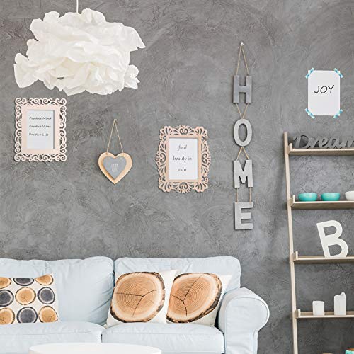 Healifty 6pcs Hollow Window Grille Pendant Wood Mirror Shape Cutout Blank Wood Cutout Blank Wood Ornament Home Decor Mini Craft Unfinished Wooden Healifty