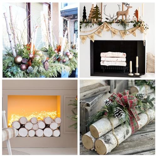 6 Pack Birch Logs Decorative Birch Branches Natural Birch Log for Decoration,Crafts,DIY, Fireplace Decor Firewood(Birch Logs:2.3"-3.2" Dia. x OriCre