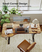 FEZIBO 63"x28" L Shaped Standing Desk, Electric Stand up Height Adjustable Home Office Table, Sit Stand Desk, Rustic Brown Top FEZIBO