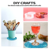 5PCS Resin Coaster Molds Resin Molds Coaster Molds for Epoxy Resin Coaster Resin Mold Silicone Molds Coaster Molds for Resin Casting Round Silicone ZJWZSLI