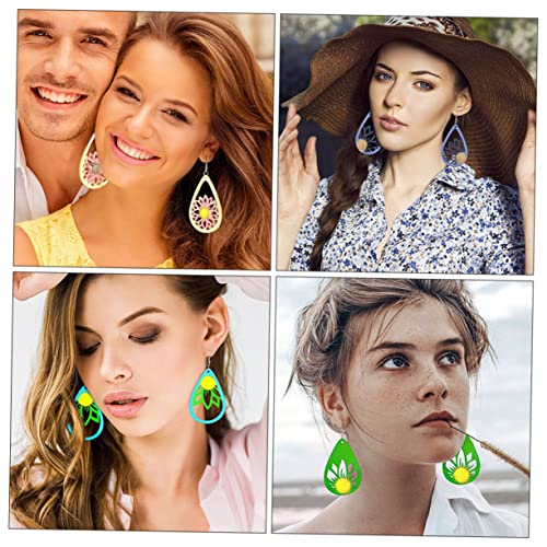 COHEALI 3 Sets Wooden Earrings Unfinished Wooden Earring Making Kit Earring Hooks for Jewelry Making African Jewelry Findings Earring Posts for COHEALI