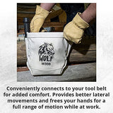 Wolf Canvas Tool Pouch, Tunnel Belt Loop, Bull Pin Loops & Bolt Bag Tote | Tradesman, Ironworker, Carpenter, 5’’x10’’x9’’ WOLF Industrial Products