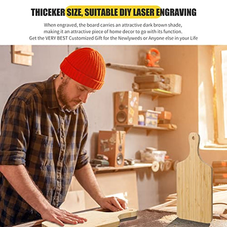 12 Pcs Thicken Bamboo Cutting Board Bulk Personalized Wood Chopping Board Customized Laser Engraving Blanks Serving Board for Wedding Mother's Day Patelai