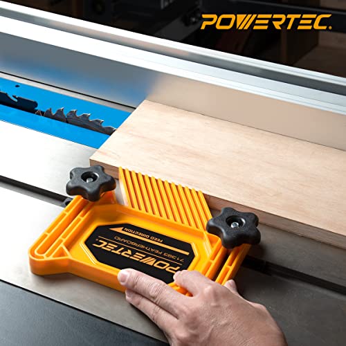 POWERTEC 71555 2-Pc Universal Featherboard and L-Shaped Table Saw Push Stick Woodworking Safety Kit