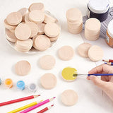 OLYCRAFT 50Pcs Unfinished Natural Wood Slices Burlywood Wooden Round Pieces 1.5 inch Blank Natural Wood Circle Cutouts Wood Blank Circles for DIY OLYCRAFT