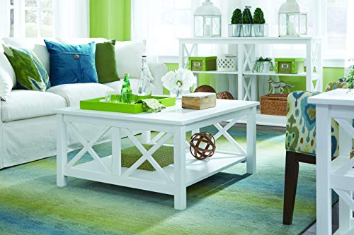 IC International Concepts Square Coffee Table, White - WoodArtSupply