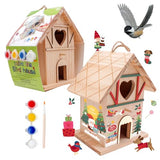 DIY Wooden Birdhouse Painting Kit for Kids, Bird House to Paint Set,Wood Arts and Crafts for Children,Ages 3-12 Build Your Own Bird Houses goldentime