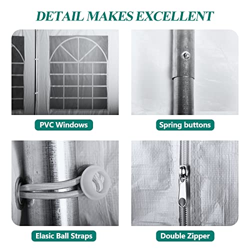 GARTOO 20' x 40' Heavy Duty Canopy Party Tent & Carport - Outdoor Wedding Gazebo with 4 Sand Bags, Event Shelter Canopy for Outdoor Event, Wedding, GARTOO