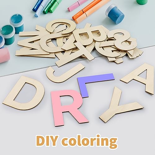 BILLIOTEAM 26 PCS 6" Wooden Craft Letters,Natural Blank Unfinished Wooden Capital Alphabet Letters for Kids Learning Gift,DIY Painting,Letter