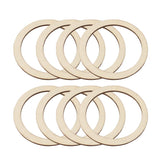 200pcs Flat Round Wood pnedant Unfinished Wood DIY Craft Decor Hollowed Wooden Slice Wood Wreath Ring Unfinished Wood Circles Floral Hoops Decor SUPVOX