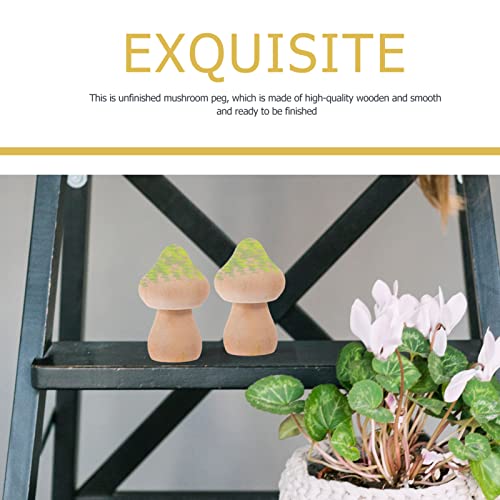 Healifty 50 Pcs Woody Mushroom Unfinished Plain Wooden Peg Doll Wooden People Figures Gifts Wooden Mushroom Head Mini Mushrooms Figures Wooden Healifty