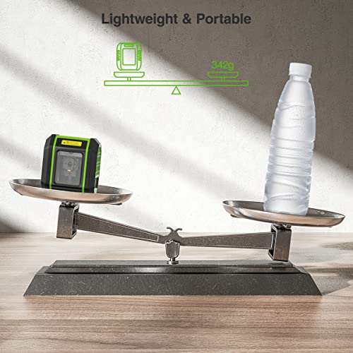 Huepar Green Beam Cross Line Laser Level, Self-Leveling Vertical and Horizontal Line Laser Leveler Tool with Rechargeable Li-ion Battery for Huepar