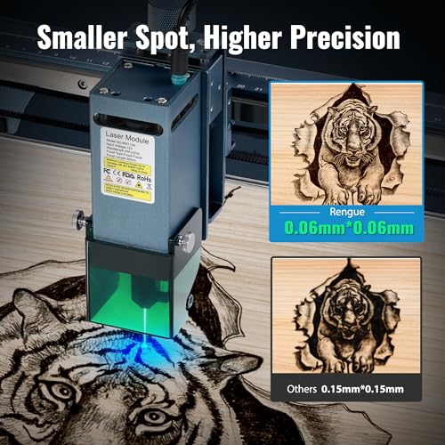 Rengue Laser Engraver, 10W Output Cutter Machine, 72W Laser Cutter Machine, Laser Engraving Machine for Metal, Wood, Paper, Acrylic, Glass, Leather - WoodArtSupply