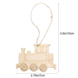 Blank Wood Crafts 20 Pcs Christmas Ornaments Train Shape Unfinished Wood Crafts Wood Slices for Home Christmas Decor Wood Centerpiece SEWACC