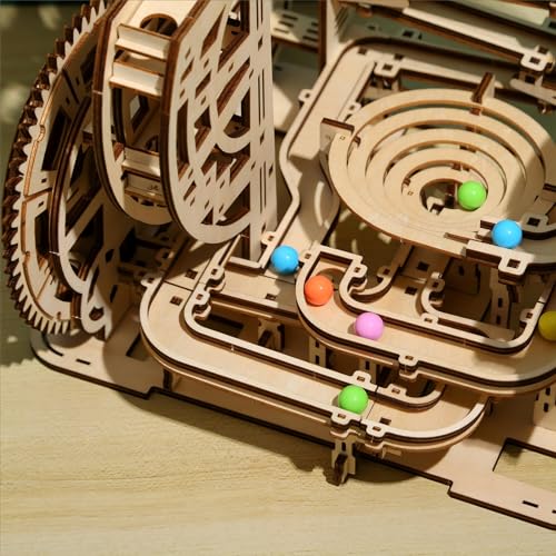 bennama 3D Wooden Puzzles Marble Run Set - Space Labyrinth Mechanical Model Kits with Motor, Brainteaser and Puzzle for Christmas/Birthday,Gifts for bennama