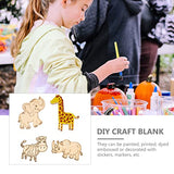 Sewroro 40pcs Graffiti Animal Wood Piece Craft Ornaments Unfinished Wood Ornaments Forest Animal Wood Cutouts Balsa Wood Craft Wood DIY Crafts Wood Sewroro