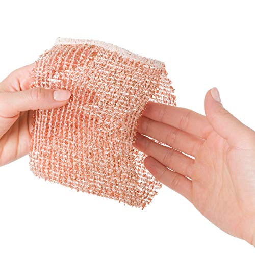REDECKER 2-Ply Woven Copper Scrubbing Cloth - Durable and Non-Abrasive Scrubber, Machine Washable, Alternative to Chore Boy Copper Scrubber, Copper REDECKER