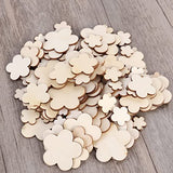 Sewroro 100pcs Flower Wood Cutouts Unfinished Wood Plum Slices Flower Wooden Wood Flower Slices Cut Wooden Plum Nativity Ornaments DIY Gifts in Bulk Sewroro