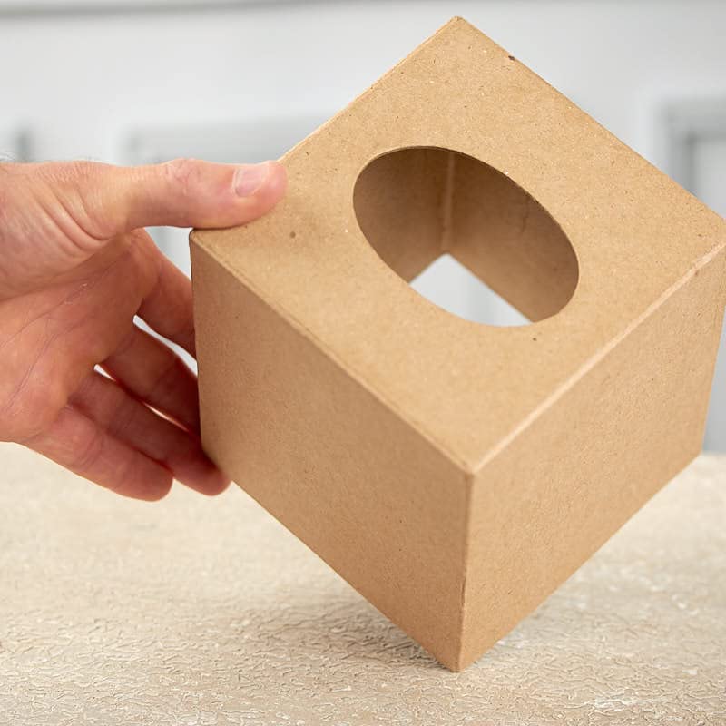 Tissue Box Covers 3 Pack Blank Cardboard Kraft Unfinished Paper Mache Facial Tissue Boutique Cube Ready for DIY Personalizing and Decorating Factory Direct Craft