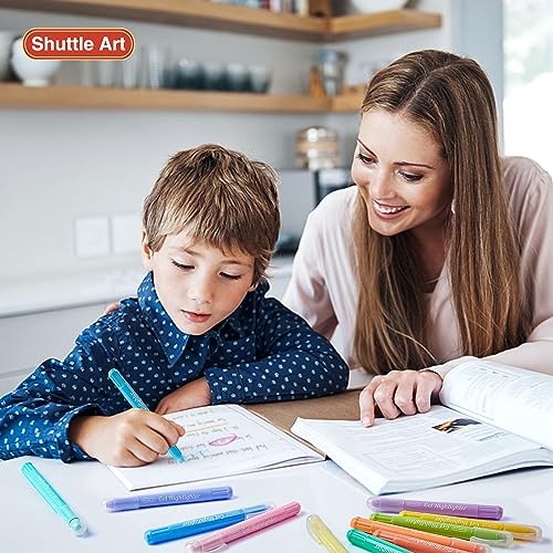 Shuttle Art Bible Highlighters and Pens No Bleed, 12 Pastel Colors Gel Highlighters No Bleed Through, Bible Journaling Supplies, Great for Journaling Shuttle Art