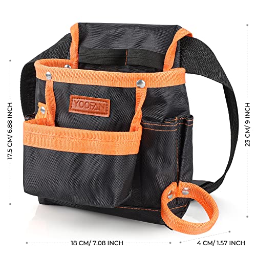 YOOFAN Tool Pouch - Tool Belt for Electrician Carpenter Construction Technician Gardening, Work Accessories for Men and Women, Orange YOOFAN