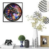 Meothan 5D Dragon Diamond Art Kit, Dragon Stained Glass Diamond Painting Kits for Adult Beginner Kids, Full Drill Dragon Diamond Art Painting Diamond Meothan