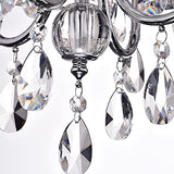 Edvivi Marya 4-Lights Chrome Round Crystal Chandelier Ceiling Fixture | Beaded Drum Shade Edvivi