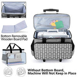 Yarwo Detachable Rolling Sewing Machine Carrying Case, Trolley Tote Bag with Removable Bottom Wooden Board for Most Standard Sewing Machine and Yarwo
