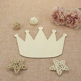 JANOU 6pcs Crown Shaped Wood DIY Craft Cutouts Unfinished Wooden Blank Wood Embellishments Ornaments for Wedding Birthday Christmas Party Decoration, JANOU