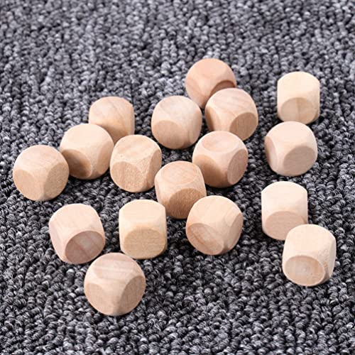 Sewroro 100pcs Blank Wooden Dice Unfinished Wood Cube Small Blank Square Blocks Round Cornered Blank Dice Cubes for DIY Craft Projects (Size 5) Sewroro