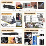 Survival Kit, 250Pcs Survival Gear First Aid Kit with Molle System Compatible Bag and Emergency Tent, Emergency Kit for Earthquake, Outdoor HIHEGD