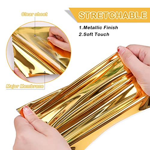 WRAPXPERT Gold HTV Heat Transfer Vinyl Rolls - Gold Iron on Vinyl 12''x5ft, Gold Foil HTV for Tshirts, Metallic Gold HTV Vinyls for Garment Fabrics WRAPXPERT