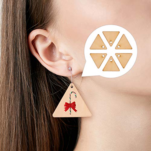MILISTEN 300pcs Unfinished Wood Pieces with Holes Triangle Wooden Slices DIY Wood Cutouts Blank Wood Pieces Embellishments Gift Tags for Kids